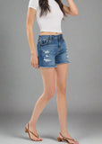 euninaA longer-length denim short with a structured, vintage-inspired appeal-meet the RILEY in Barracuda DK.
- Mid Rise (9.5"): A classic fit that sits comfortably on the waist.
Longer Inseam (21" Leg Opening / 4.5" Inseam): Offers a flattering silhouette with more coverage.
- Comfort Stretch Denim (99% Cotton, 1% Spandex