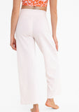 Ribbed Crossover Waist Wide Leg Lounge Pants