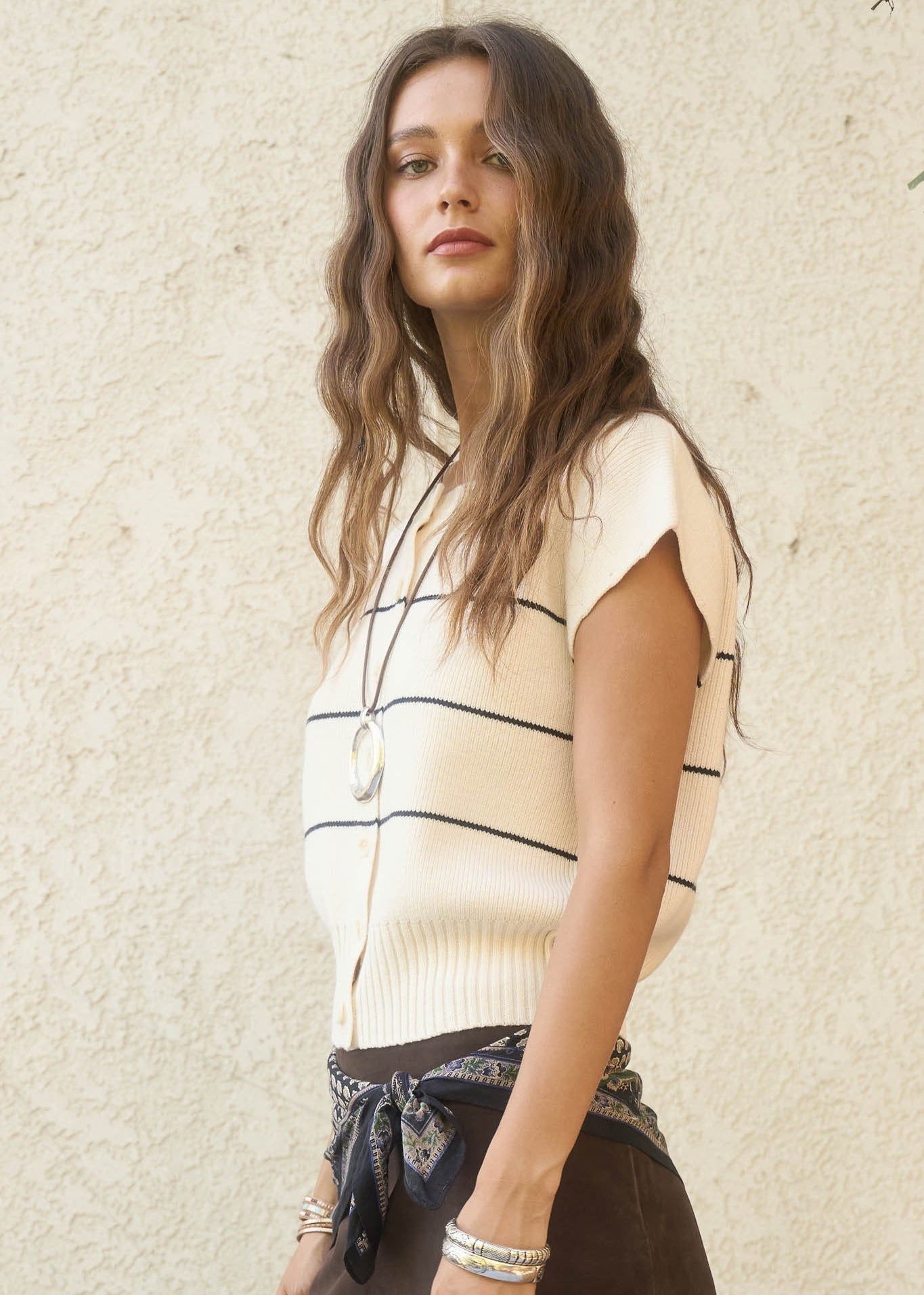 White long sleeve crop top