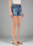 A longer-length denim short with a structured, vintage-inspired appeal-meet the RILEY in Barracuda DK.

- Mid Rise (9.5"): A classic fit that sits comfortably on the waist.
Longer Inseam (21" Leg Opening / 4.5" Inseam): Offers a flattering silhouette with more coverage.
- Comfort Stretch Denim (99% Cotton, 1% Spandex):