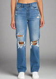 Codi high rise dad jean in Orion's Belt. Relaxed fit medium wash denim