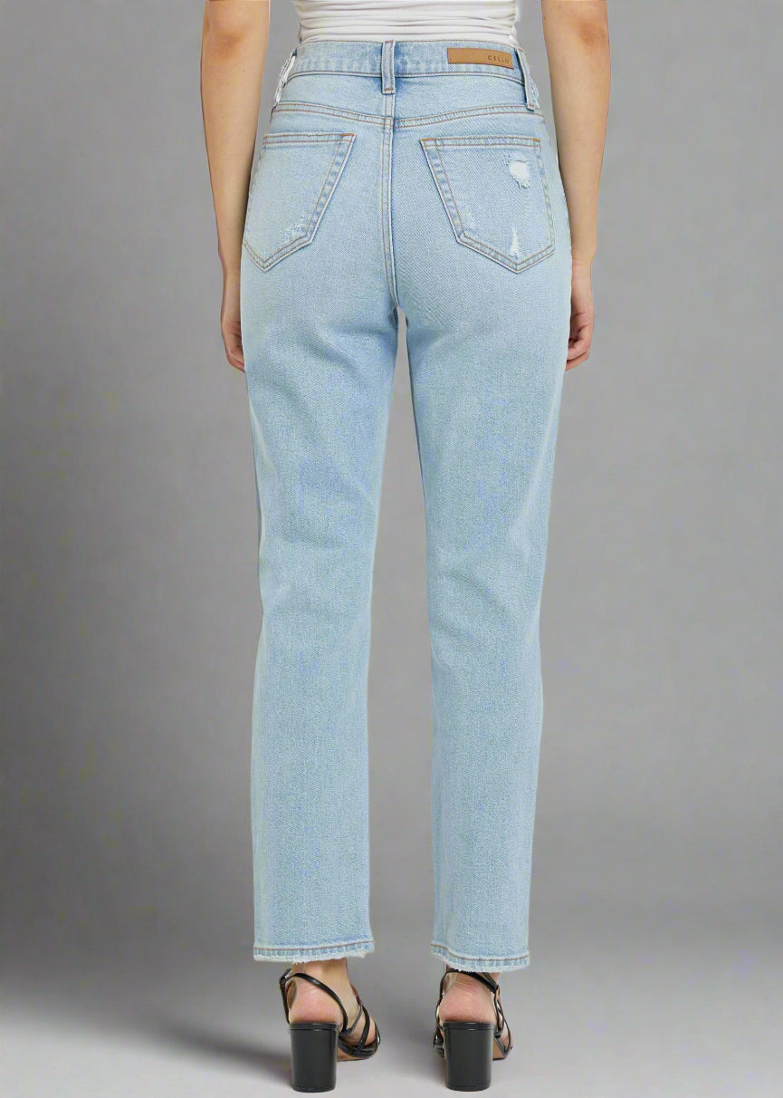 High Rise Straight with Assymetric Back Pockets