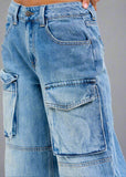 Mid Rise Skater Jean With Multiple Cargo Pockets