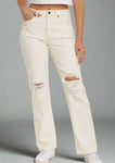 eunina high rise straight jeans distressed