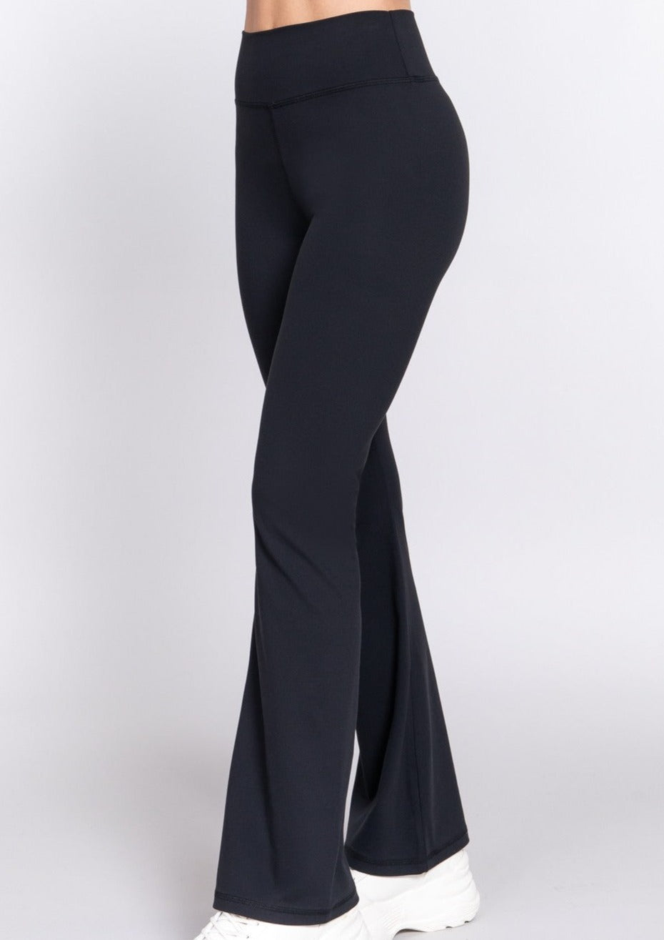 black flare leggings