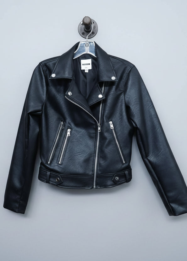 Faux Leather Moto Jacket 