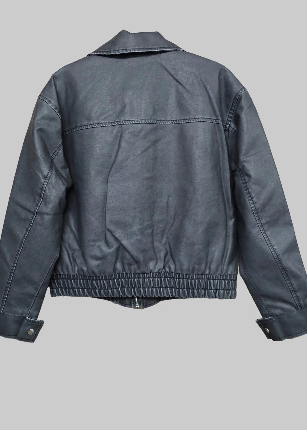 Front Zipper Faux Leather Jacket
