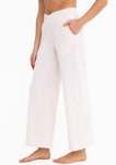 Ribbed Crossover Waist Wide Leg Lounge Pants
