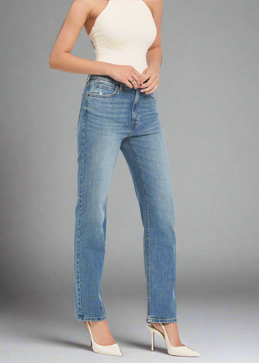 Olsen Super High Rise Classic Straight Leg-manif