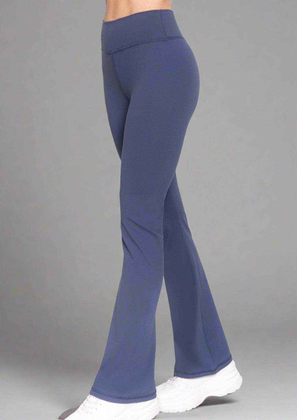 Waist Band Flare Pants. Enjoy the smoothing effects of the double-layer waistband, complete with no top seam