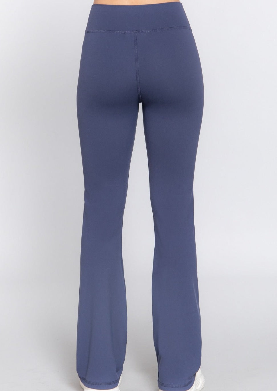 Waist Band Flare Pants. Enjoy the smoothing effects of the double-layer waistband, complete with no top seam