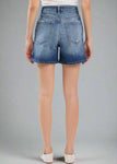 A nod to classic '90s style, the OLIVIA in WOB features an ultra-high rise and relaxed fit for a timeless mom-short silhouette.

- Ultra High Rise (12"): Defines and elongates your figure.
- Longer Inseam (23" Leg Opening / 5" Inseam): Extra coverage for a laid-back, vintage look.
- Comfort Stretch (94% Cotton, 5% Recycled Cotton, 1% Spandex): Sustainable fabric with the perfect amount of give.
- Medium Wash with Destruction: High-low wash and distressed details for a worn-in feel.