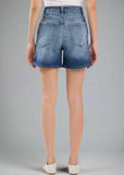 A nod to classic '90s style, the OLIVIA in WOB features an ultra-high rise and relaxed fit for a timeless mom-short silhouette.

- Ultra High Rise (12"): Defines and elongates your figure.
- Longer Inseam (23" Leg Opening / 5" Inseam): Extra coverage for a laid-back, vintage look.
- Comfort Stretch (94% Cotton, 5% Recycled Cotton, 1% Spandex): Sustainable fabric with the perfect amount of give.
- Medium Wash with Destruction: High-low wash and distressed details for a worn-in feel.