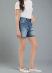A nod to classic '90s style, the OLIVIA in WOB features an ultra-high rise and relaxed fit for a timeless mom-short silhouette.

- Ultra High Rise (12"): Defines and elongates your figure.
- Longer Inseam (23" Leg Opening / 5" Inseam): Extra coverage for a laid-back, vintage look.
- Comfort Stretch (94% Cotton, 5% Recycled Cotton, 1% Spandex): Sustainable fabric with the perfect amount of give.
- Medium Wash with Destruction: High-low wash and distressed details for a worn-in feel.
