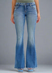 Low-Rise Super Flare
Belt loops + Zip fly
Medium denim 
Import
Rise:7 3/4" Inseam 33"
Fabric Content: 94% Cotton,4% Polyester,2% Spandex
Show Less
Fabric Contents
 94% Cotton,4% Polyester,2% Spandex
