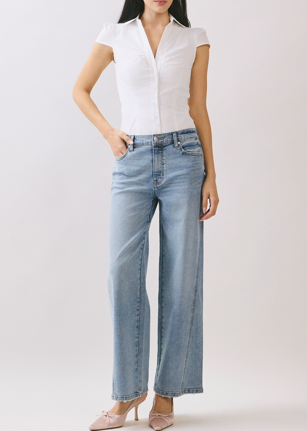 Eunina Lindz High Rise Wide Leg W/ Forward Seam