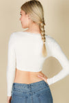 Lace Trim Ribbed Crop Top
