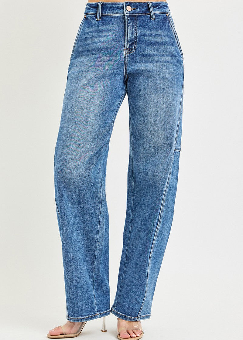 Blue jeans on a white background