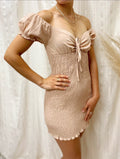 smocked mini dress 