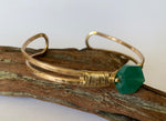 Emerald color bangle bracelet