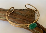 Emerald color bangle bracelet