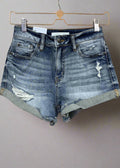eunina super high rise jean short medium washed
