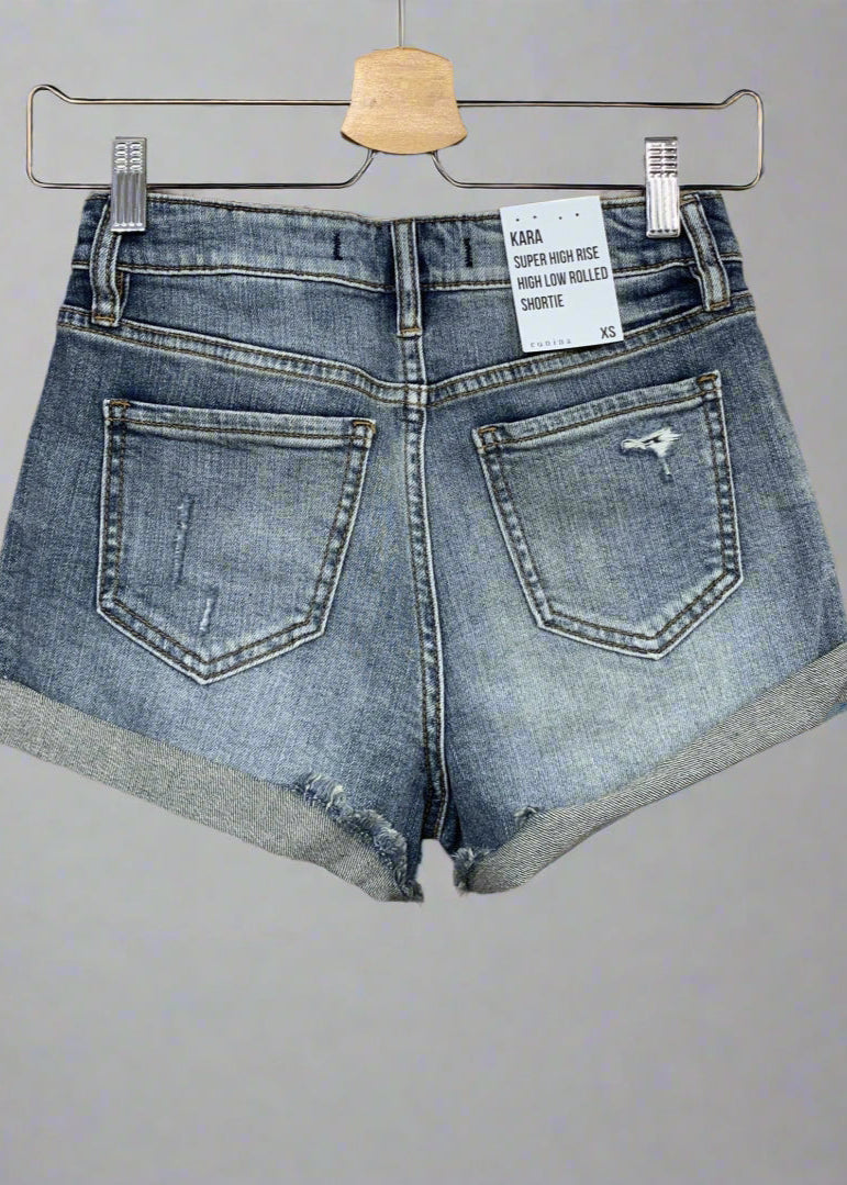eunina super high rise jean short medium washed