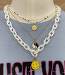 White multi pendant chain-necklace
